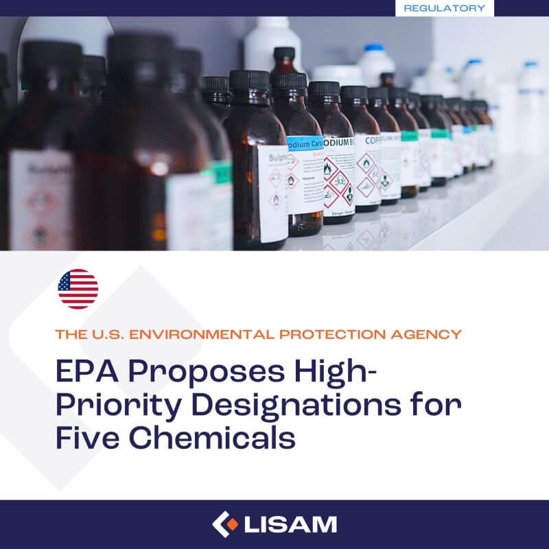 Die EPA schlägt High-Priority Bezeichnung für fünf Chemikalien vor