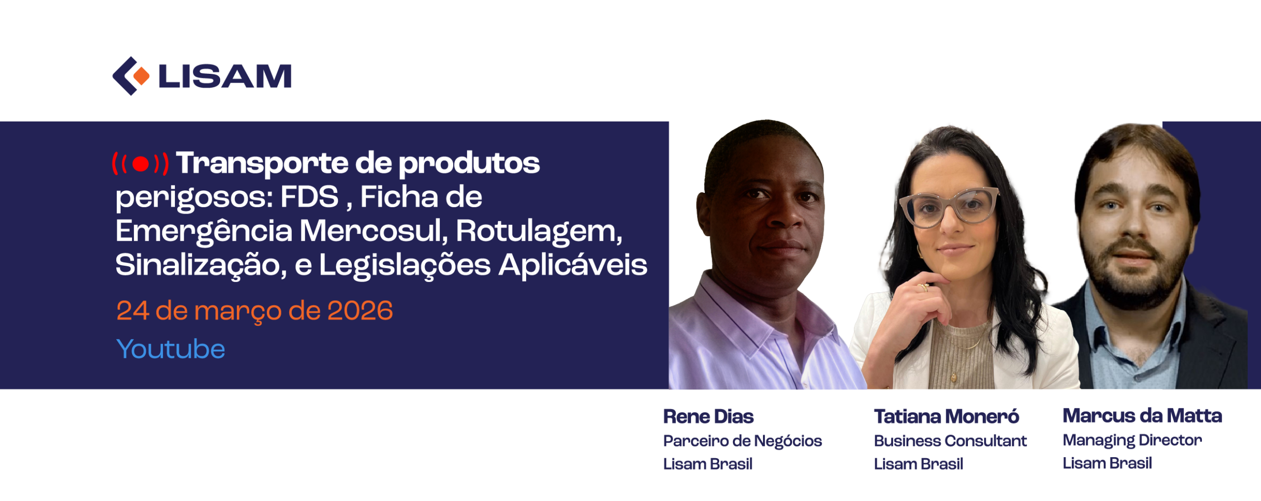 Banner Webcast Smart Compliance | Transporte de Produtos Perigosos: FDS , Ficha de Emergência Mercosul, Rotulagem, Sinalização, e Legislações Aplicáveis