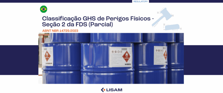 Classificação GHS de Perigos Físicos — Seção 2 da FDS