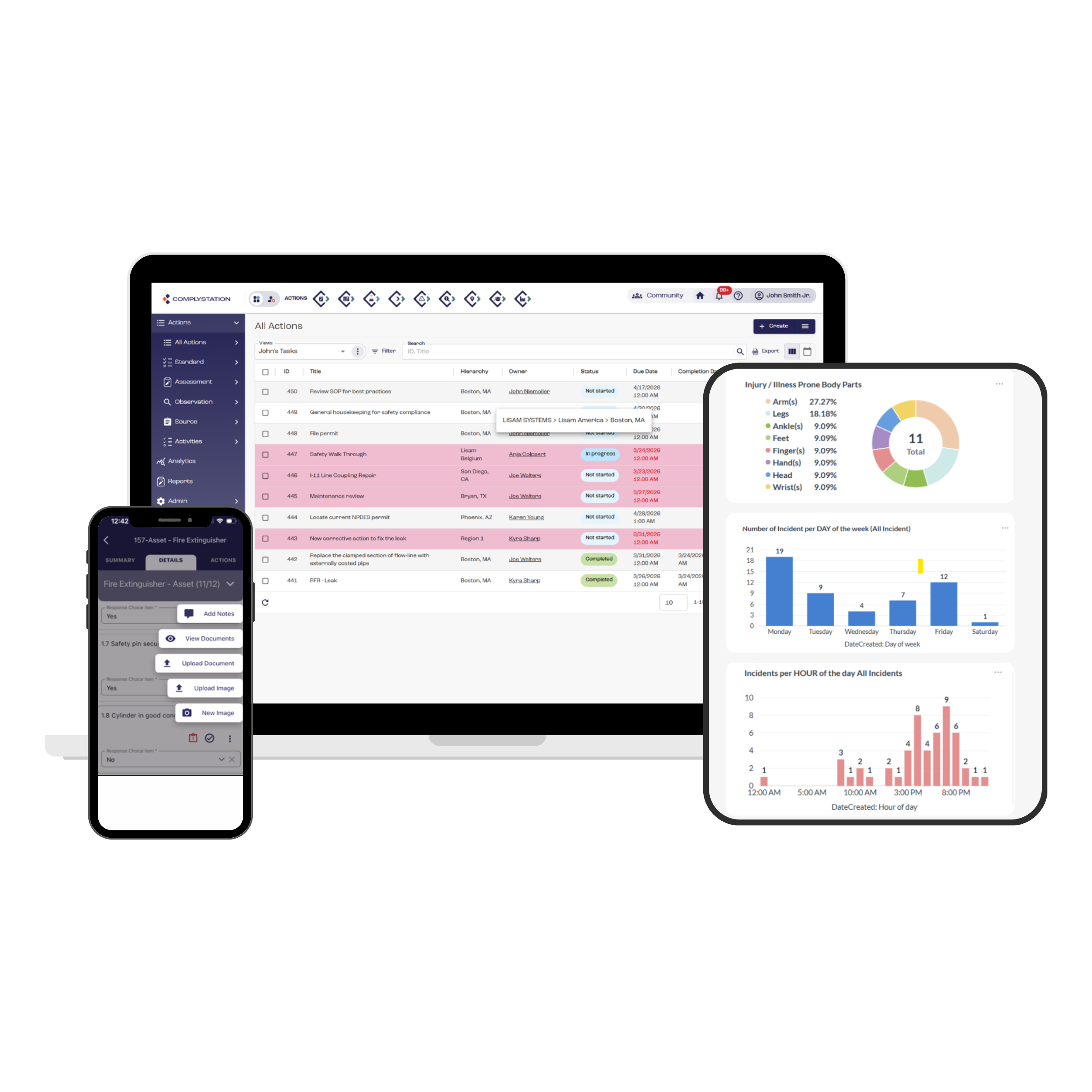 EHS Management Software ComplyStation screens